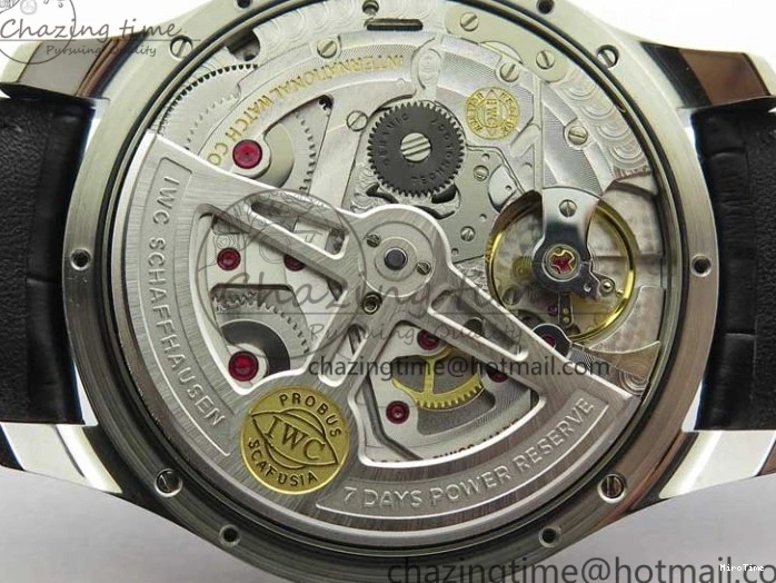 MIROTIME 0108 Portuguese Real PR Real Annual Calendar IW503502 ZF 1:1 Best Edition Black Dial Steel Markers on Black Leather Strap A StreetReady 7134